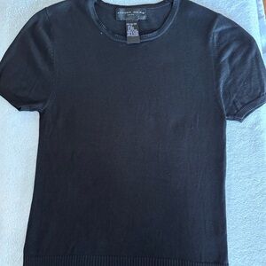 August Silk Black Knit Top